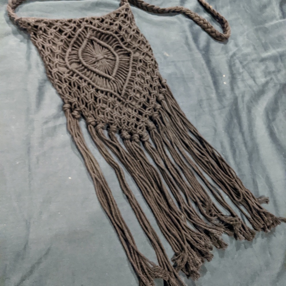Black braided cross body bag - Picture 2 of 2